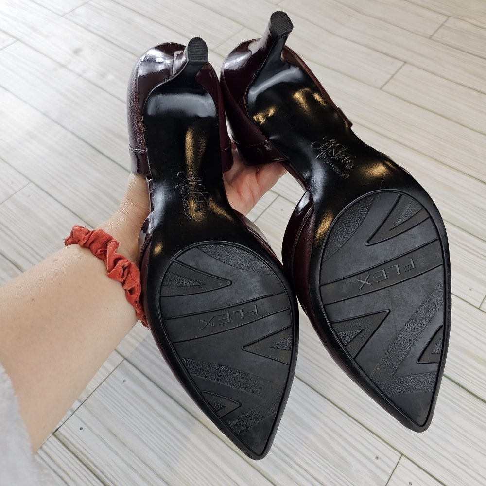 Life Stride Size 9 Witchy Academia D'Orsay Pointed Toe Heel Burgundy Red Saldana - Picture 3 of 12
